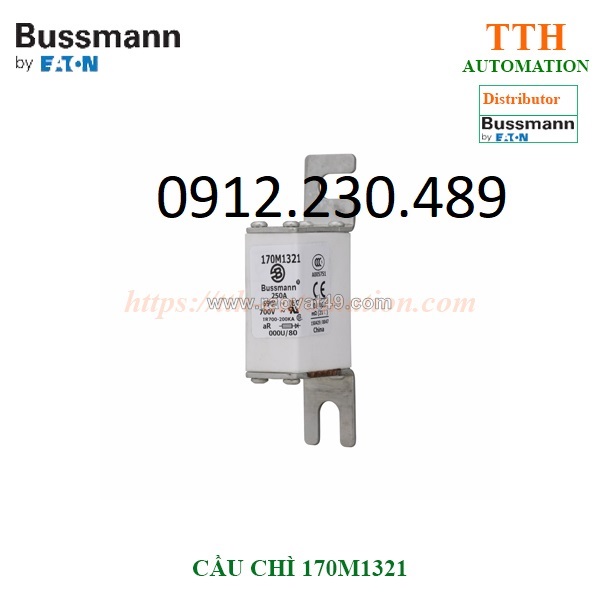 Cầu chì bussmann 170m1321 2 cờ hiển thị tình trạng cầu chì