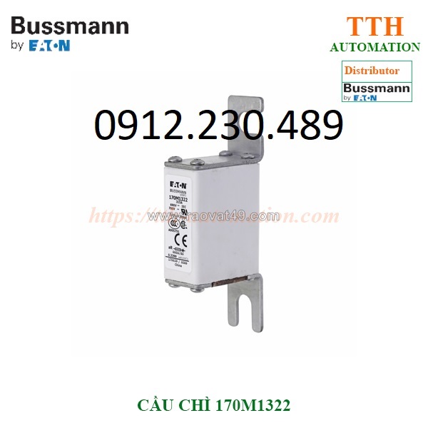 Cầu chì bussmann 170m1322 bán dẫn(cắt nhanh)
