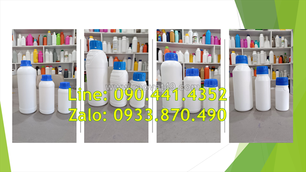 Chai tròn 500ml trắng trong, chai nhựa 250ml phân loại hóa chất, đa dạng màu sắc