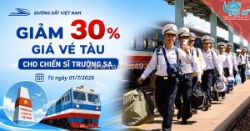 Chiến sĩ trường sa được giảm 30% giá vé tàu trên toàn quốc