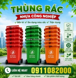 Chuyên cung cấp thùng rác cho đại lý, công ty- lh 0911082000 mua thùng rác 120l 240l