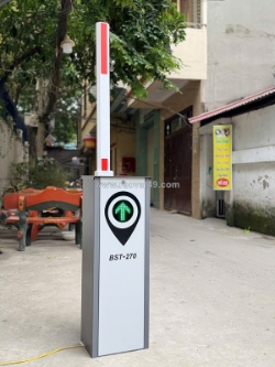 Cổng barrier tự động bst-270 đèn led thân trụ tùy chỉnh tốc độ 1-6s