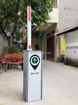 Cổng barrier tự động bst-270 đèn led thân trụ tùy chỉnh tốc độ 1-6s