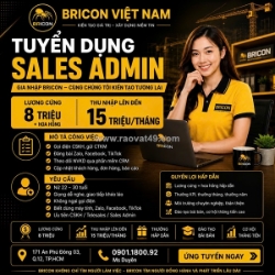 Cty bricon tuyển nữ nv kinh doanh cskh làm tại q12