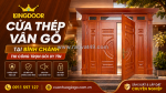 Cửa thép vân gỗ tại bình chánh | thi công trọn gói uy tín
