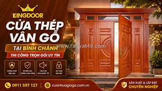 Cửa thép vân gỗ tại bình chánh | thi công trọn gói uy tín