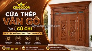 Cửa thép vân gỗ tại củ chi | giá tận xưởng, thi công trọn gói