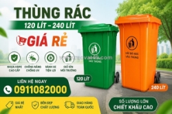 Cung cấp thùng rác nhựa hdpe 120 lít, 240 lít, 660 lít– giải pháp giữ gìn môi trường- lh 0911.082.000