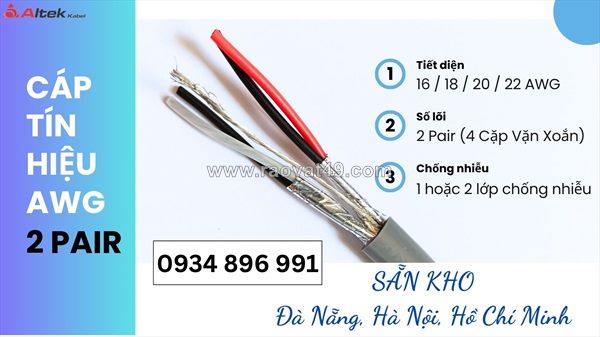 Dây tín hiệu chống nhiễu 24 awg – có sẵn phú yên, khánh hòa, bình định