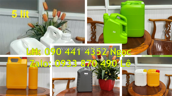 Gía can nhựa 1 lít vuông, can nhựa 2 lít màu trắng, can nhựa trắng 5 lít nắp thoát khí