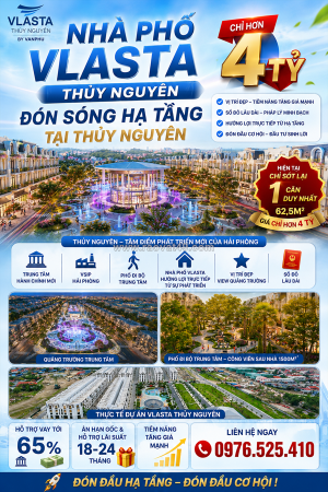 Giá chỉ từ 4,x tỷ – sở hữu nhà phố đẳng cấp ngay quảng trường trung tâm thủy nguyên