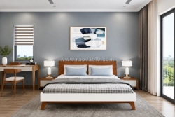 Giường ngủ gỗ tự nhiên đẹp | mẫu hiện đại, gỗ sồi, gõ đỏ, căm xe