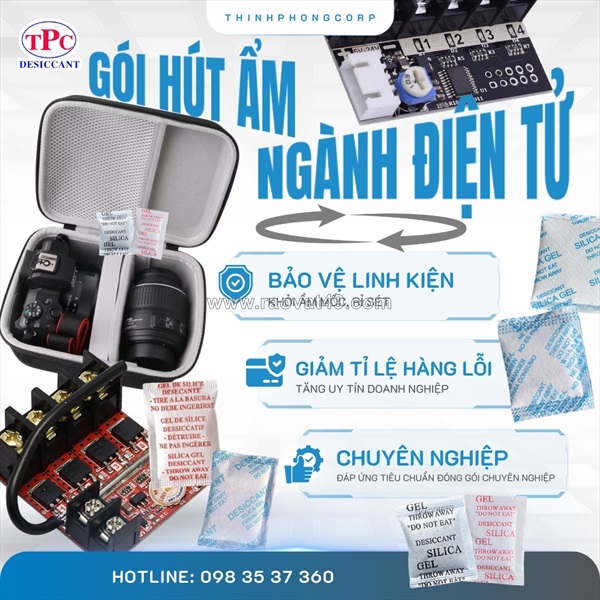 Gói hút ẩm silicagel cho linh kiện điện tử