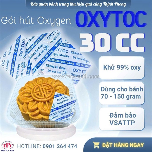 Gói hút oxy oxytoc 30cc bảo quản bánh trung thu