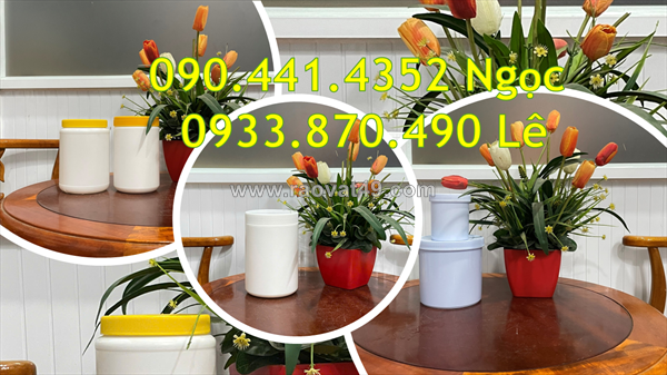 Hộp nhựa 250g đựng bột matcha, hủ nhựa 100g đựng bột ca cao, hủ nhựa 50g đựng tinh bột nghệ