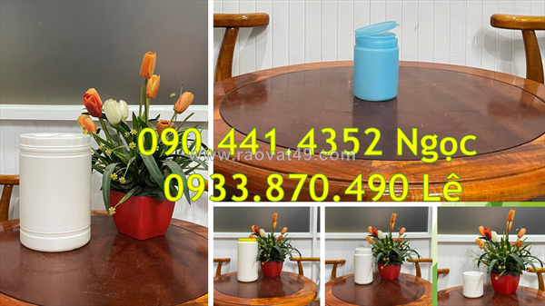 Hủ nhựa 1 ký nắp vặn, hủ nhựa 500gr đựng hóa chất dạng vuông