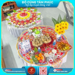 Khai hoa bắt miếng trong mâm cúng đầy tháng