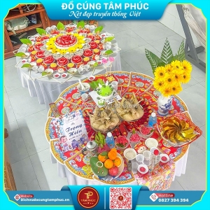 Khai hoa bắt miếng trong mâm cúng đầy tháng