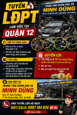 [ko cần kn, bao cơm] tuyển lđpt quận 12
