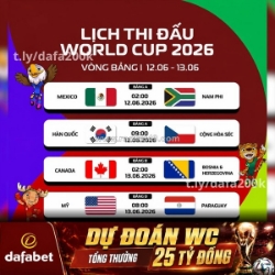 Lịch thi đấu world cup 2026