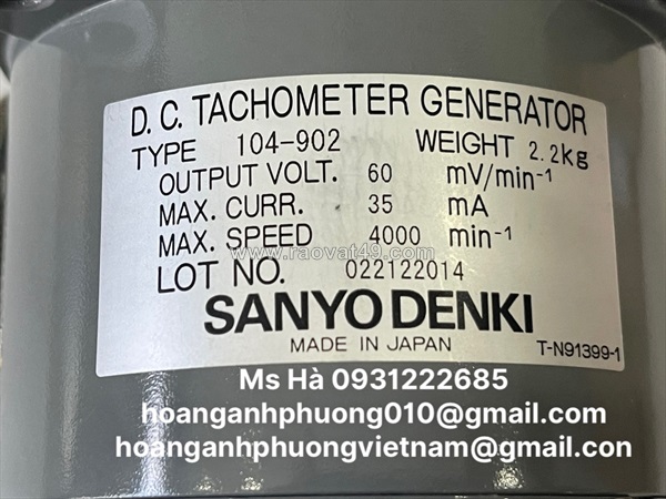 Máy phát tốc sanyo denki 104-902 - giá cạnh tranh hiện nay