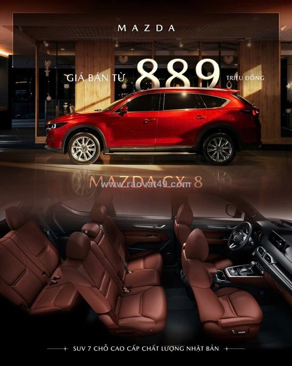 Mazda cx-8 2026 – suv 7 chỗ sang trọng, ưu đãi cực tốt tới 73tr tháng 6/2026