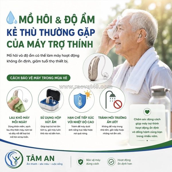 Mùa hè 38–40°c: cần lưu ý gì khi sử dụng máy trợ thính