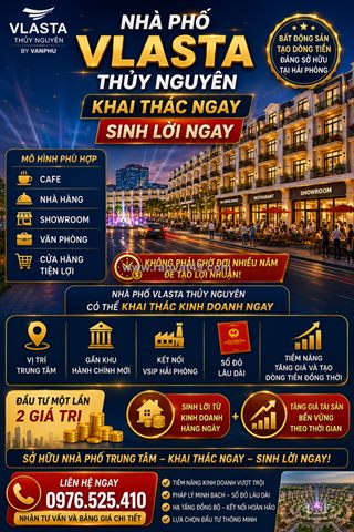 Nhà phố trung tâm thủy nguyên – pháp lý sổ hồng lâu dài, nhận nhà ngay