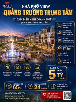 Nhà phố vlasta thủy nguyên view quảng trường trung tâm – tâm điểm kinh doanh mới