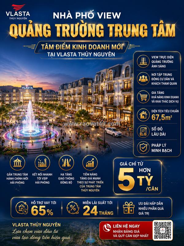 Nhà phố vlasta thủy nguyên view quảng trường trung tâm – tâm điểm kinh doanh mới