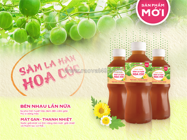 Nước sâm la hán hoa cúc thái sơn - hương vị thanh nhẹ từ la hán quả và hoa cúc