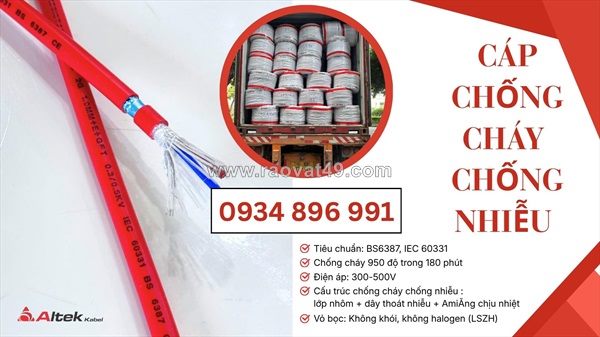 Phân phối cáp chống cháy 2x1.5mm² tiêu chuẩn bs6387 & iec60331 tại hà tĩnh và đà nẵng.