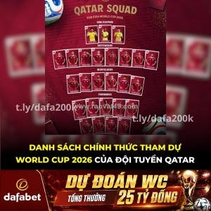 Qatar chốt danh sách 26 cầu thủ dự world cup 2026!