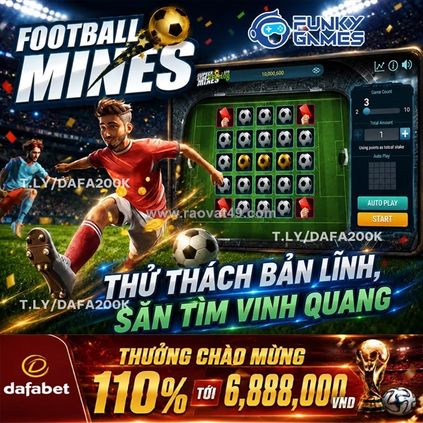 Sẵn sàng săn bóng vàng thưởng trong football mines!