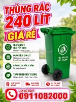 Sỉ lẻ thùng rác nhựa, thùng rác 120l – 240l – 660l giá tốt- lh 0911082000- nơi bán thùng rác giá rẻ