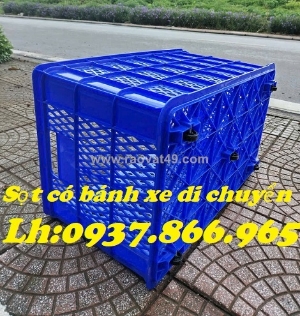 Sọt có bánh xe dễ di chuyển, sọt kéo hàng trong nhà máy, sọt 5 bánh xe