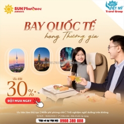 Sun phuquoc airways giảm 30% hạng thương gia chặng quốc tế
