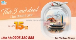Sun phuquoc airways ưu đãi quốc tế mỗi thứ 3