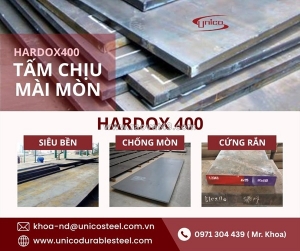 Thép tấm chịu mài mòn hardox 400 unico: giải pháp bọc lót cốt lõi kéo dài tuổi thọ thiết bị công nghiệp nặng
