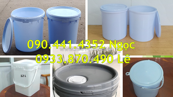 Thùng đựng sơn 10 lít quai sắt, vỏ thùng sơn nhựa 12 lít, thùng đựng sơn 16 lít nhựa pp, thùng  lít đựng sơn gel