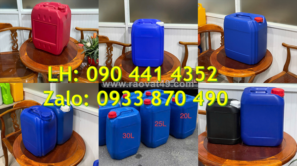 Thùng nhựa 25 lít, can nhựa 22 lít đựng chất xử lý nước, can nhựa 20 lít đựng dầu nhờn ngành kĩ thuật
