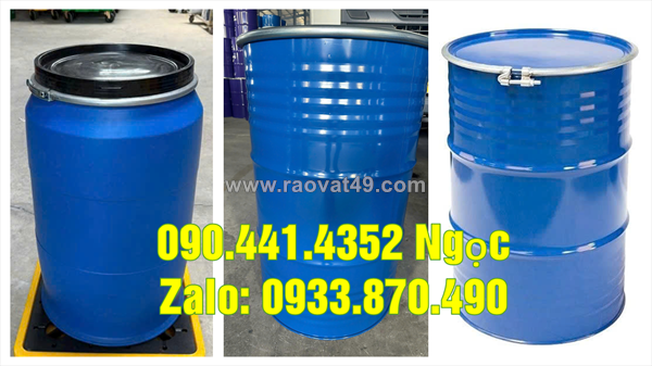 Thùng phuy 30 lít nhựa hdpe, thùng phuy nhựa 50l, vỏ thùng nhựa 60 lít đựng nguyên liệu nấu sốt