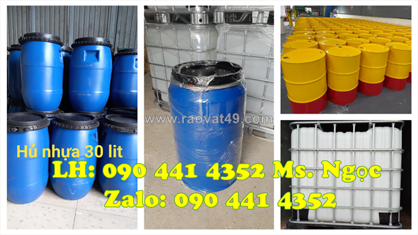 Thùng phuy nhựa 120 lít đựng hóa chất ngành xây dựng, thùng phuy nhựa 100 lít đựng hóa chất ngành mực in
