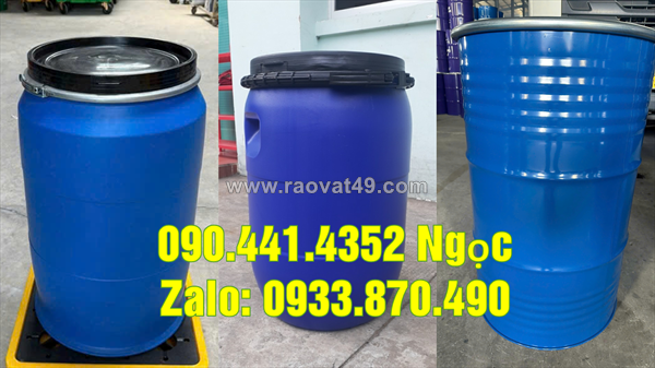 Thùng phuy nhựa 120 lít tại gò vấp, thùng phuy nhựa đựng 100 lít tân bình