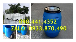 Thùng phuy nhựa 60 lít chứa rác thải sinh hoạt, thùng phuy nhựa 120 lít đựng hóa chất