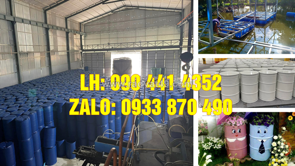 Thùng phuy nhựa nắp kín tưới tiêu cây trồng, thùng phuy nhựa đựng thực phẩm chăn nuôi