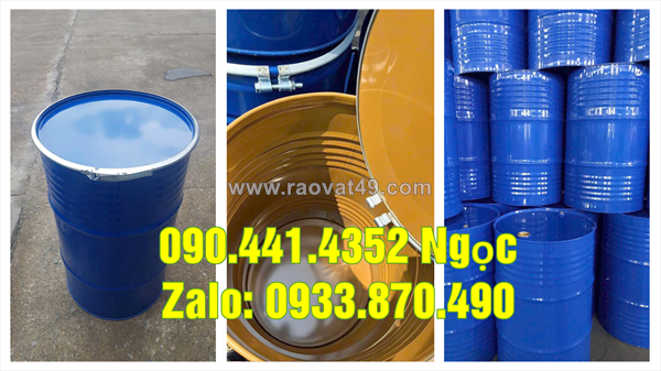 Thùng phuy sắt 220 lít đựng xăng dầu, thùng phuy sắt 220l đựng javel