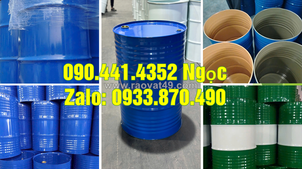 Thùng phuy sắt 220 lít đựng xăng dầu, thùng phuy sắt 220l đựng javel