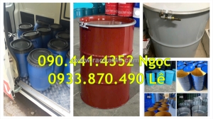 Thùng phuy sắt 220 lít đựng xăng, dầu, thùng phuy sắt làm bàn ghế