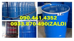 Thùng phuy sắt 220 lít nắp kín, bán thùng phuy sắt đựng hóa chất hàng mới, nhiều màu sắc